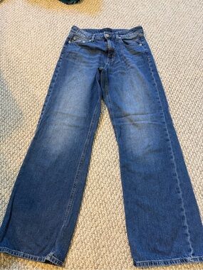 Aeropostale Women's Dark Blue Wide-Leg Jeans